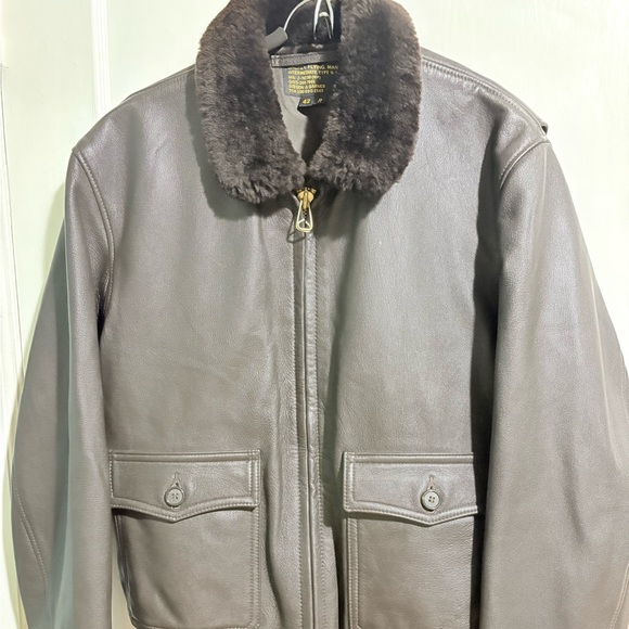 Men's Leather Aviator Jacket NEW